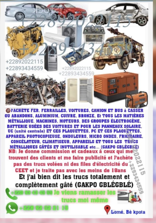 Vignette 3 : Achat voitures gâtées et ferrailles